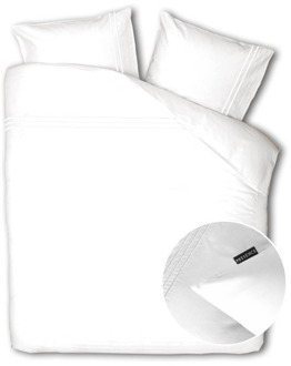 Dekbedovertrek Egyptisch Katoen Uni - Eenpersoons (140x240 Cm) - Wit Egyptisch Katoen Katoen - Hotel Luxe - Presence - Dekbed-Discounter.nl - 140 x 240/260 cm