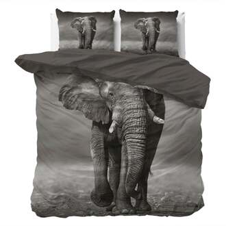 dekbedovertrek Elegant Elephant-240x200/220 Antraciet