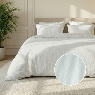 Dekbedovertrek Embossed Geometric - Wit - Eenpersoons (140x200 Cm) - Wit Microvezel - Effen - Zydante - Dekbed-Discounter.nl - 140 x 200/220 cm