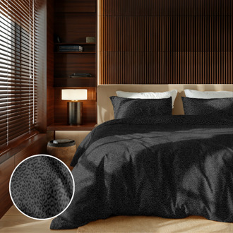 Dekbedovertrek Embossed Panther - Eenpersoons (140x200 Cm) - Zwart Microvezel - Effen - Zydante - Dekbed-Discounter.nl - 140 x 200/220 cm