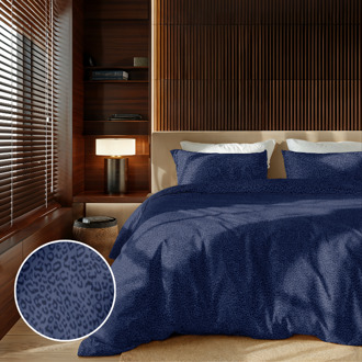 Dekbedovertrek Embossed Panther - Lits-Jumeaux (240x220 Cm) - Blauw Microvezel - Effen - Zydante - Dekbed-Discounter.nl - 240 x 200/220 cm