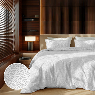 Dekbedovertrek Embossed Panther - Lits-Jumeaux (240x220 Cm) - Wit Microvezel - Effen - Zydante - Dekbed-Discounter.nl - 240 x 200/220 cm