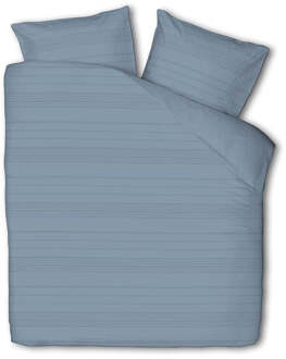 Dekbedovertrek Embossed Stripes - Blauw - Lits-Jumeaux (240x220 Cm) - Blauw Microvezel - Strepen - Luna Bedding - Dekbed-Discounter.nl