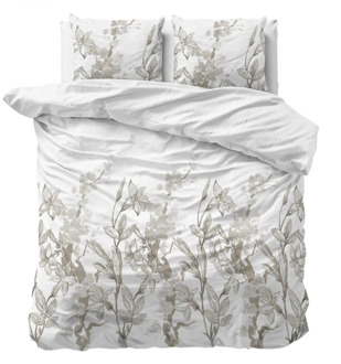 Dekbedovertrek Flynn - Wit - Tweepersoons (200x200 Cm) - Wit Polyester-katoen - Patroon - Sleeptime Elegance - Dekbed-Discounter.nl