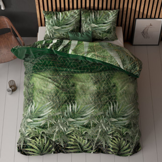 Dekbedovertrek Green Art Soft - Eenpersoons (140x200 Cm) - Groen Microvezel - Natuur - Sleeptime Classy - Dekbed-Discounter.nl - 140 x 200/220 cm