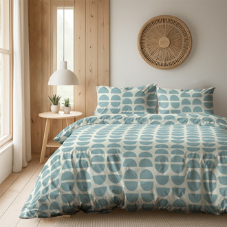 Dekbedovertrek Half Circles - Lits-Jumeaux (240x220 Cm) - Meerkleurig Microvezel - - Fresh And Co - Dekbed-Discounter.nl