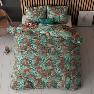 Dekbedovertrek Hasta - Lits-Jumeaux (240x220 Cm) - Groen Microvezel - - Sleeptime Classy - Dekbed-Discounter.nl - 240 x 200/220 cm
