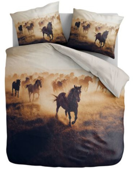 Dekbedovertrek - Horses Plains - Eenpersoons (140x200 Cm) - Meerkleurig Microvezel - - Zydante - Dekbed-Discounter.nl