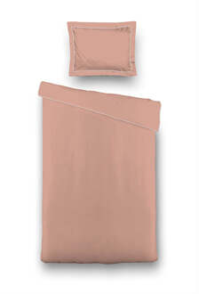 Dekbedovertrek Hotel Deluxe - Koraal - Eenpersoons (140x200 Cm) - Roze Microvezel - Effen - Luna Bedding - Dekbed-Discounter.nl