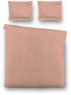Dekbedovertrek Hotel Deluxe - Koraal - Tweepersoons (200x200 Cm) - Roze Microvezel - Effen - Luna Bedding - Dekbed-Discounter.nl