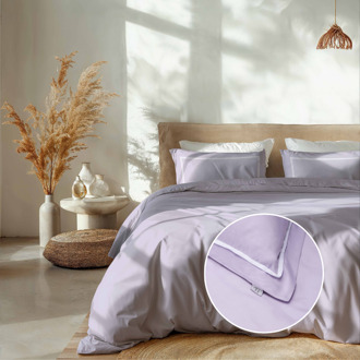 Dekbedovertrek Hotel Deluxe - Lavendel - Eenpersoons (140x200 Cm) - Paars Microvezel - Effen - Luna Bedding - Dekbed-Discounter.nl - 140 x 200/220 cm