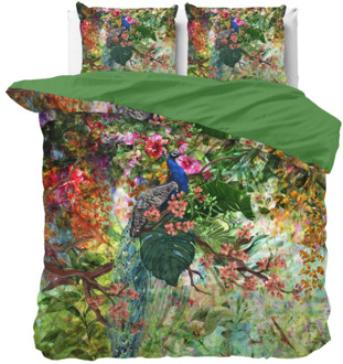 Dekbedovertrek Jalaina - Eenpersoons (140x200 Cm) - Groen & Meerkleurig Microvezel - Natuur & Dieren - Manilla - Dekbed-Discounter.nl Groen,Meerkleurig - 140 x 200/220 cm