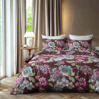 Dekbedovertrek Katoen-Flanel - Flower - Eenpersoons (140x200 Cm) - Meerkleurig Flanel - Bloemen - Zydante - Dekbed-Discounter.nl - 140 x 200/220 cm