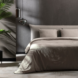 Dekbedovertrek Katoen Flanel - Uni - Taupe - Eenpersoons (140x200 Cm) - Taupe Katoen Flanel - Effen - Fresh And Co - Dekbed-Discounter.nl - 140 x 200/220 cm