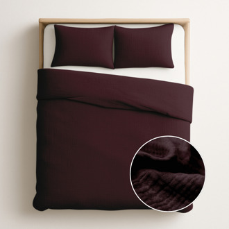 Dekbedovertrek Katoen - Mousseline - Bordeaux - Tweepersoons (200x200 Cm) - Bordeaux Percale Katoen - Effen - Zydante - Dekbed-Discounter.nl - 200 x 200/220 cm