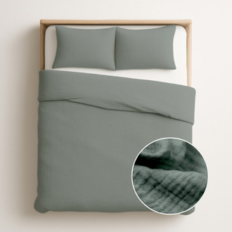 Dekbedovertrek Katoen - Mousseline - Groen - Lits-Jumeaux (240x220 Cm) - Groen Percale Katoen - Effen - Zydante - Dekbed-Discounter.nl - 240 x 200/220 cm