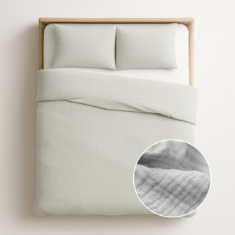 Dekbedovertrek Katoen - Mousseline - Lichtgrijs - Lits-Jumeaux (240x220 Cm) - Grijs Percale Katoen - Effen - Zydante - Dekbed-Discounter.nl - 240 x 200/220 cm