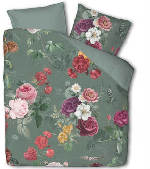Dekbedovertrek Katoen - Philou Green - Lits-Jumeaux (240x220 Cm) - Groen & Meerkleurig Katoen - Bloemen - Presence - Dekbed-Discounter.nl Groen,Meerkleurig - 240 x 200/220 cm