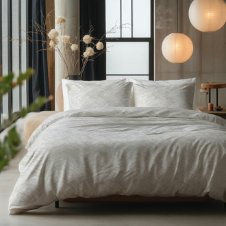 Dekbedovertrek Katoen - Rattan - Eenpersoons (140x200 Cm) - Meerkleurig Katoen - - Sleeptime Pure - Dekbed-Discounter.nl - 140 x 200/220 cm