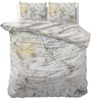 Dekbedovertrek Katoen-Satijn - Aurora White - Lits-Jumeaux (240x220 Cm) - Wit & Meerkleurig Katoen Katoen-satijn - Patroon & Bloemen - Manilla - Dekbed-Discounter.nl