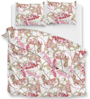 Dekbedovertrek Katoen-Satijn - Dario - Lits-Jumeaux (240x220 Cm) - Wit Katoen-satijn - Bloemen - Zo!Home - Dekbed-Discounter.nl