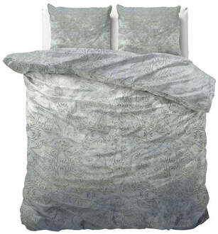 Dekbedovertrek Katoen-Satijn - Despina Blue - Tweepersoons (200x200 Cm) - Wit & Blauw & Meerkleurig Katoen-satijn - - Manilla - Dekbed-Discounter.nl Wit,Blauw,Meerkleurig - 200 x 200/220 cm