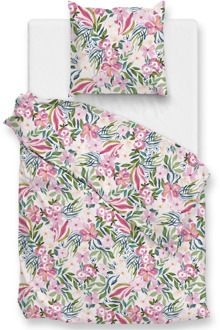 Dekbedovertrek Katoen-Satijn - Evita - Eenpersoons (140x200 Cm) - Meerkleurig Katoen-satijn - Bloemen - Zo!Home - Dekbed-Discounter.nl