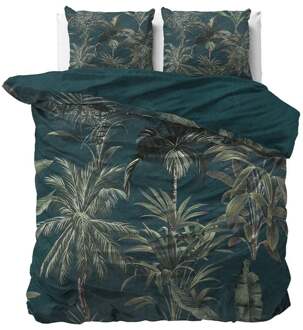 Dekbedovertrek Katoen-Satijn - Gregory - Eenpersoons (140x200 Cm) - Groen & Meerkleurig Katoen Katoen-satijn - Patroon & Natuur & Bloemen - Manilla - Dekbed-Discounter.nl Groen,Meerkleurig - 140 x 200/220 cm