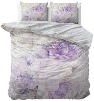 Dekbedovertrek Katoen-Satijn - Katrine White - Eenpersoons (140x200 Cm) - Wit & Meerkleurig Katoen-satijn - - Manilla - Dekbed-Discounter.nl