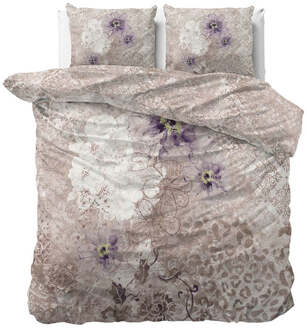 Dekbedovertrek Katoen-Satijn - Larina - Lits-Jumeaux (240x220 Cm) - Wit & Meerkleurig Katoen-satijn - - Manilla - Dekbed-Discounter.nl Wit,Meerkleurig - 240 x 200/220 cm