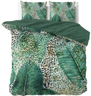 Dekbedovertrek Katoen-Satijn - Lydia - Lits-Jumeaux (240x220 Cm) - Meerkleurig & Groen Katoen-satijn - Natuur - Manilla - Dekbed-Discounter.nl