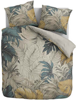 Dekbedovertrek Katoen-Satijn - Monstera - Lits-Jumeaux (240x220 Cm) - Meerkleurig Katoen-satijn - Natuur & Bloemen - Fresh And Co - Dekbed-Discounter.nl - 240 x 200/220 cm