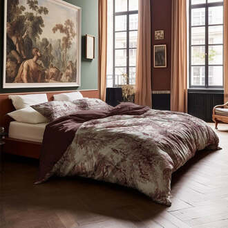 Dekbedovertrek Katoen-Satijn - Reverie Burgundy - Lits-Jumeaux (240x220 Cm) - Meerkleurig Katoen-satijn - - Presence - Dekbed-Discounter.nl - 240 x 200/220 cm