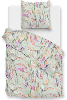 Dekbedovertrek Katoen-Satijn - Tia - Eenpersoons (140x200 Cm) - Groen Katoen-satijn - - Zo!Home - Dekbed-Discounter.nl