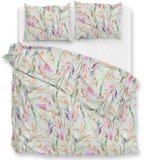 Dekbedovertrek Katoen-Satijn - Tia - Tweepersoons (200x200 Cm) - Groen Katoen-satijn - - Zo!Home - Dekbed-Discounter.nl