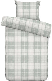 Dekbedovertrek Laurens - Off-white/ - 140x200/220 Cm - Katoen/Polyester - Groen