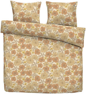 Dekbedovertrek Lela - Oker - 200x200/220 Cm - Katoen - Roze#Wit#Beige