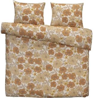 Dekbedovertrek Lela - Oker - 240x200/220 Cm - Katoen - Roze#Wit#Beige