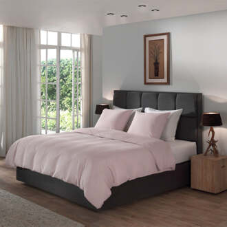 Dekbedovertrek Linnen - Petal Pink - Eenpersoons (140x200 Cm) - Roze Belgisch Linnen - Effen - Yellow Suites - Dekbed-Discounter.nl