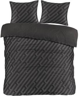 Dekbedovertrek Lissabon - 200x200/220 Cm - Katoen Satijn - Zwart