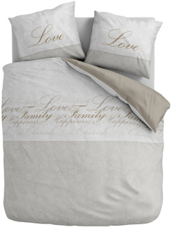 Dekbedovertrek Love & Family - Tweepersoons (200x200 Cm) - Meerkleurig Microvezel - - Fresh And Co - Dekbed-Discounter.nl