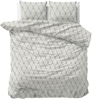 Dekbedovertrek - Luka - Lits-Jumeaux (240x220 Cm) - Groen Polyester-katoen - Ruiten - Sleeptime Classy - Dekbed-Discounter.nl