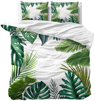 Dekbedovertrek Manya - Eenpersoons (140x200 Cm) - Wit & Meerkleurig Microvezel - Natuur - Manilla - Dekbed-Discounter.nl Wit,Meerkleurig - 140 x 200/220 cm