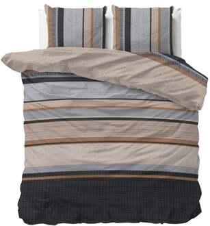 Dekbedovertrek Marina - Lits-Jumeaux (240x220 Cm) - Meerkleurig Polyester-katoen - Strepen - Sleeptime Elegance - Dekbed-Discounter.nl - 240 x 200/220 cm