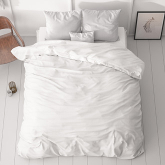 Dekbedovertrek Menno - Lits-Jumeaux (240x220 Cm) - Wit Microvezel - - Sleeptime Classy - Dekbed-Discounter.nl - 240 x 200/220 cm