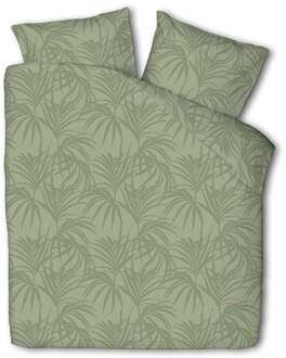Dekbedovertrek Mink Palms - Jade - Tweepersoons (200x200 Cm) - Groen Microvezel - Natuur - Fresh And Co - Dekbed-Discounter.nl - 200 x 200/220 cm