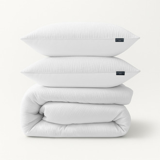 Dekbedovertrek Mousseline - Lits-Jumeaux (240x220 Cm) - Wit Microvezel - Effen - Zydante - Dekbed-Discounter.nl - 240 x 200/220 cm