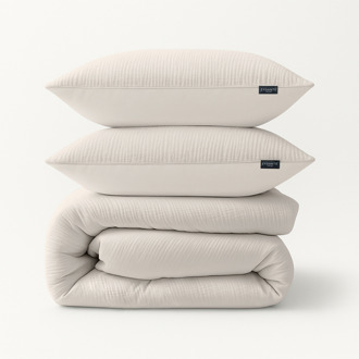 Dekbedovertrek Mousseline - Tweepersoons (200x200 Cm) - Off White Microvezel - Effen - Zydante - Dekbed-Discounter.nl