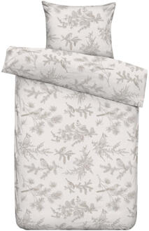 Dekbedovertrek Noalyn - Off-white/taupe - 140x200/220 Cm - Polyester/Katoen - Taupe#Crème