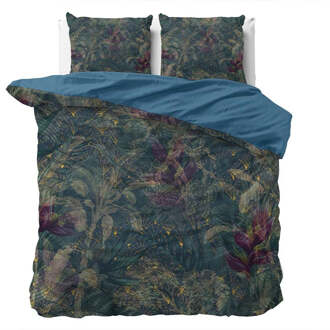 Dekbedovertrek Olya - Lits-Jumeaux (240x220 Cm) - Blauw Microvezel - Natuur - Manilla - Dekbed-Discounter.nl